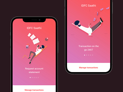 IDFC Saathi app - Onboarding screen illustration