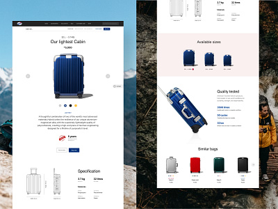 American Tourister website design