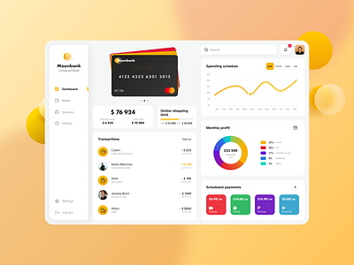 Finance app dashboard (light mode)