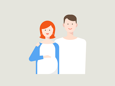 Women's life character couple design illustration parents pregnent vector