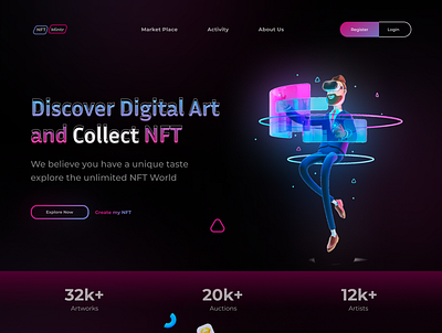 NFT MARKET LANDING PAGE design landing page nft ui ux