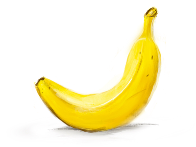 Still life banana banana digital art fruit illustration painting rendering still life yellow