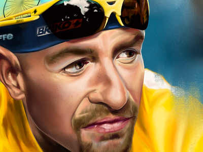 Digital portrait of Marco Pantani illustration painting portrait procreate