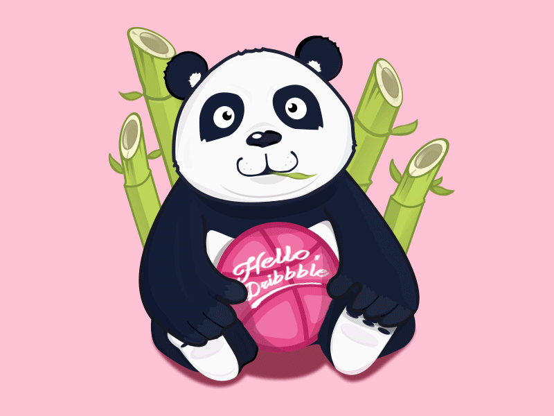 Hello,dribbble! gif mg panda shy