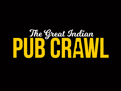 Pub Crawl (Logo unit) alcohol art design graphic design india logo design nearbuy negative space pub crawl yellow