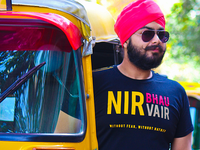 Nirbhau Nirvair 1469 colourful design graphic design gurmukhi india punjab sikh sikhism t shirt turban
