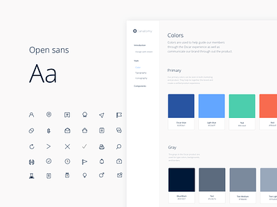 Oscar | Anatomy icons open sans style guide styleguide typography