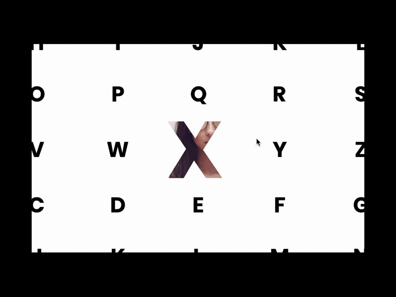 Fullscreen Letter Navigation concept design drag and drop interface letter navigation portfolio ui ux web