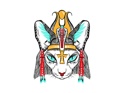 Egyptian cat cat character egyptian illustration kleopatra pet vector
