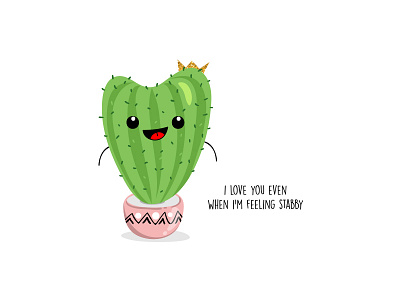 Cute cacti) cacti card character cute illustration valentines