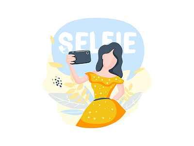 Selfie girl business girl icon illustration selfie vector