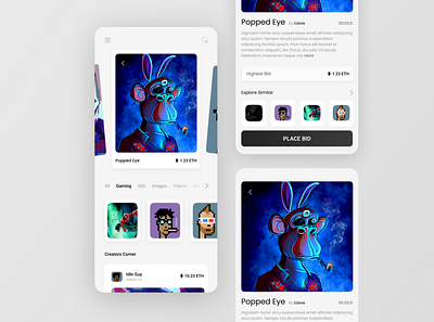 MiniFt- A market place for artist. 3d graphic design ui