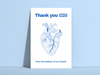 Thank you NHS artwork branding coronavirus heart nhs poster print thank you typography uk