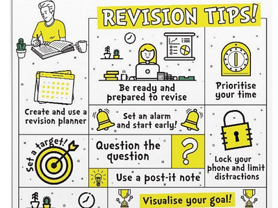 Revision tips poster by doodle education on Dribbble