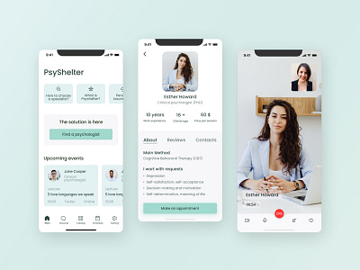 Psychotherapy App app design ui ux web