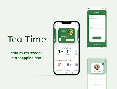 Tea Time aesthetic app appdesign branding branding kit design designer mobile mobileapp shopping ui uidesign uiux