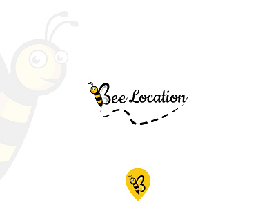 Bee locations logo bee cartoon location logo