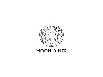 Moon Diner Logo diner food illustrtions logo moon
