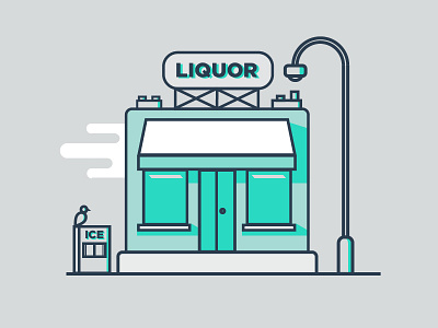 Liquor Store Icon aqua clouds cool grey ice icon shop store streetlight vector white