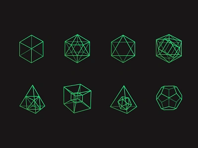 Solids and Voids black divine proportion green platonic solids vector voids