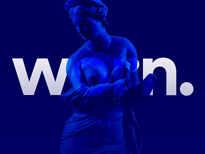 Worn: fashion logo blue fashion formal design identity klein logo minimalism vector