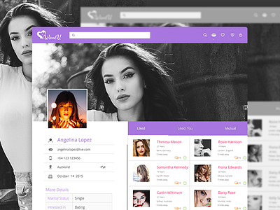 IWY (carmadate) Website color date dating interface location profile ui webpage website
