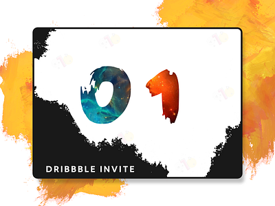 Dribbble Invite canvas colors craft dribbble dribbbleinvites illustration invitaion invite number numeric space space art splash