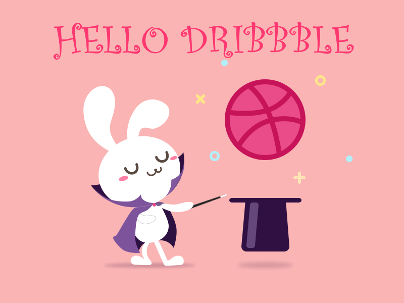 Hello Dribbble animation first shot hello dribbble magic rabbit