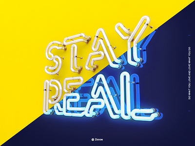 Stay Real 3d art c4d design neon type typeface ui