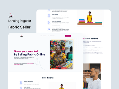 Fabric Seller Marketplace Landing Page design landing page ui ux website