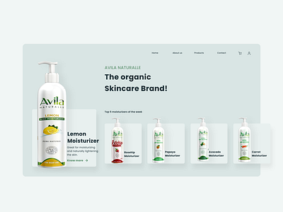 Skincare website Hero Slider design hero landing page ui website