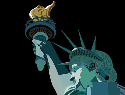 Statue of Liberty Illustration adobe design graphic design illustration illustrator monochromatic newyork tourism