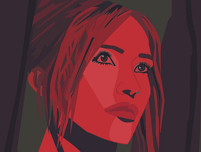Lennon In Red adobe design graphic design illustration illustrator portrait illustration vector