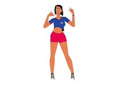 2D Female Character animation branding illustration vector