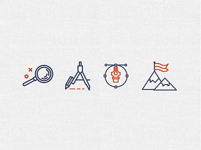 Go.Seek.Discover agency icons illustration monoline tools website