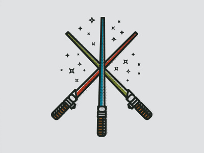 May The Fourth Be With You flat icon illustration jedi lightsaber maythefourth spark starwars