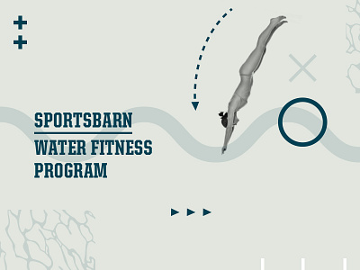 Take The Plunge collage fitness icons illustration swimming typography unitedserif