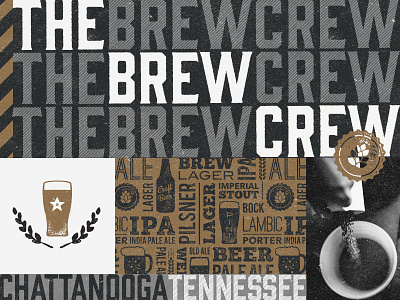 The Brew Crew beer moodboard pattern texture typography
