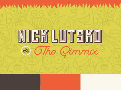 Nick Lutsko & The Gimmix branding buffalo chattanooga color grizzly illustration music typography