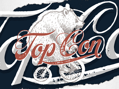 TopCon Bicycle Bear bear bicycle conference illustration script texture topcon typography