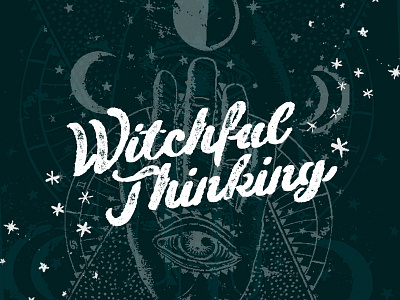 Witchful Thinking halloween illustration magic mystical palm script texture