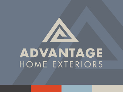 Advantage a branding color construction geometric home logo triangle