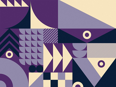 Mural comp. 01 color geometric mosaic mural purple shapes