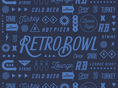 RetroBowl bowling branding identity pattern retro vintage