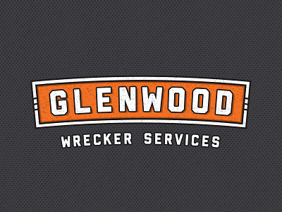 Glenwood Wrecker branding garage logo retro towing typography vintage