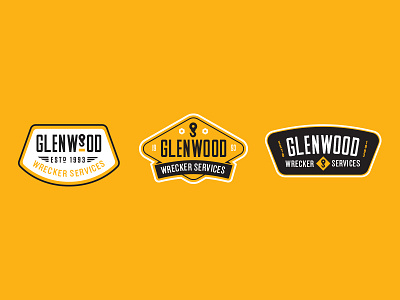 Glenwood Wrecker badge branding logo towing typography