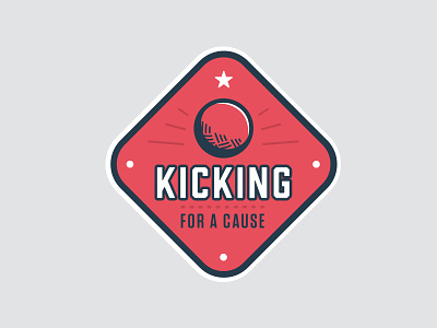 Kicking For A Cause badge kickball logo
