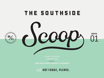 The Southside Scoop branding chattanooga icecream lettering scoop script
