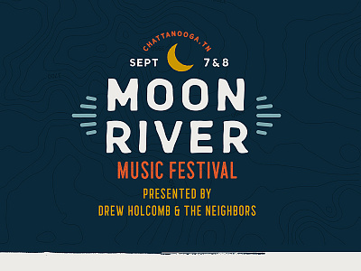 Moon River Music Festival branding chattanooga identity logo moon music festival texture topography typography