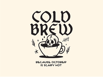 Cold Brew coldbrew illustraion october pentacle skull typogaphy